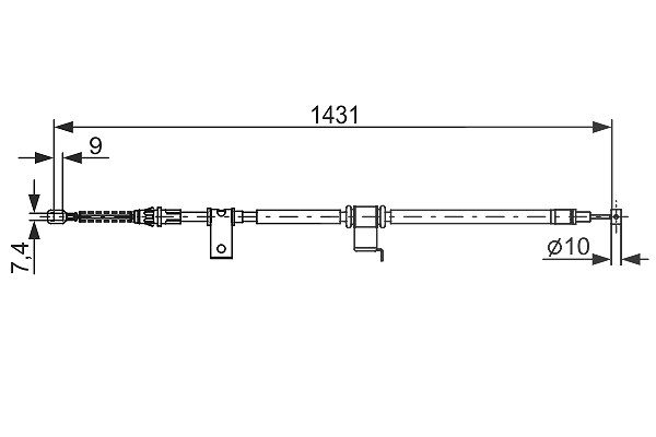 Bosch Seilzug, Feststellbremse [Hersteller-Nr. 1987482293] für Vauxhall, Opel, Chevrolet