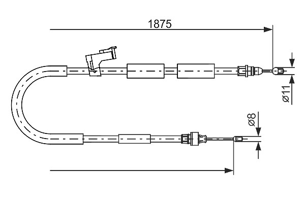 Bosch Seilzug, Feststellbremse [Hersteller-Nr. 1987482057] für Mazda