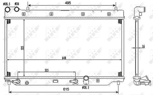 Nrf Kühler, Motorkühlung [Hersteller-Nr. 53110] für Honda