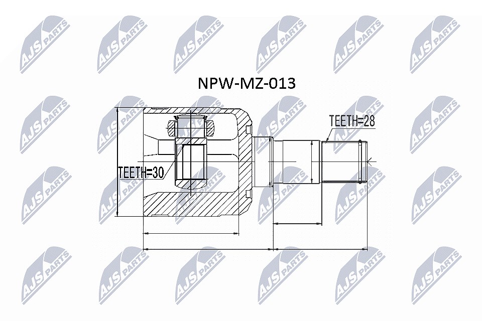Nty Gelenksatz, Antriebswelle [Hersteller-Nr. NPW-MZ-013] für Mazda