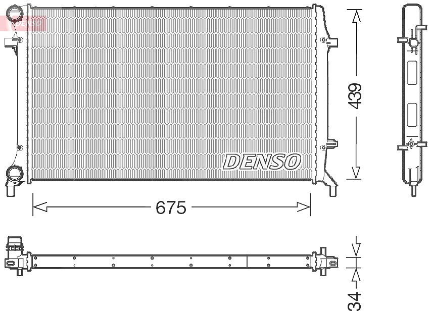 Denso Kühler, Motorkühlung [Hersteller-Nr. DRM02027] für Audi