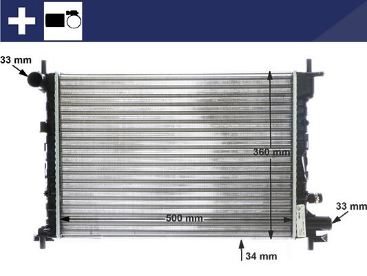 Mahle Kühler, Motorkühlung [Hersteller-Nr. CR381000S] für Ford, Mazda