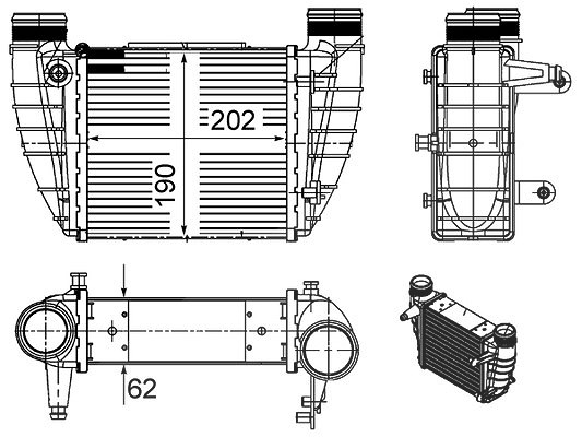 Mahle Ladeluftkühler [Hersteller-Nr. CI486000S] für Audi, Seat