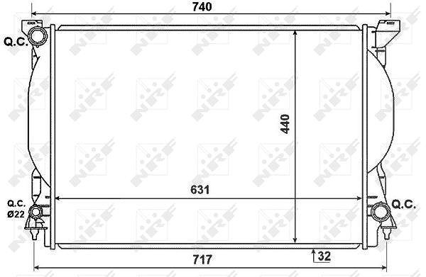 Nrf Kühler, Motorkühlung [Hersteller-Nr. 53957] für Audi