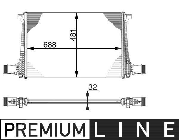 Mahle Ladeluftkühler [Hersteller-Nr. CI220000P] für Audi