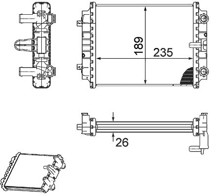 Mahle Kühler, Motorkühlung [Hersteller-Nr. CR913000P] für Audi