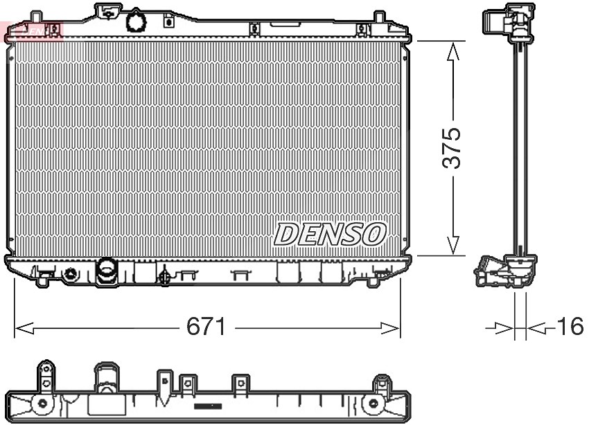 Denso Kühler, Motorkühlung [Hersteller-Nr. DRM40037] für Honda