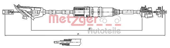 Metzger Autoteile Seilzug, Kupplungsbetätigung [Hersteller-Nr. 11.3215] für Peugeot