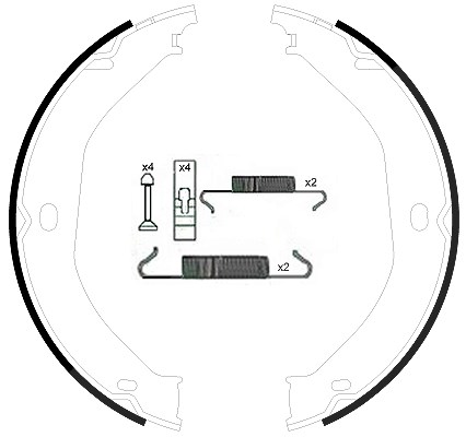 Hella Bremsbackensatz, Feststellbremse [Hersteller-Nr. 8DA355050-891] für Jeep