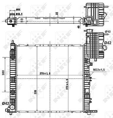 Nrf Kühler, Motorkühlung [Hersteller-Nr. 50581] für Mercedes-Benz