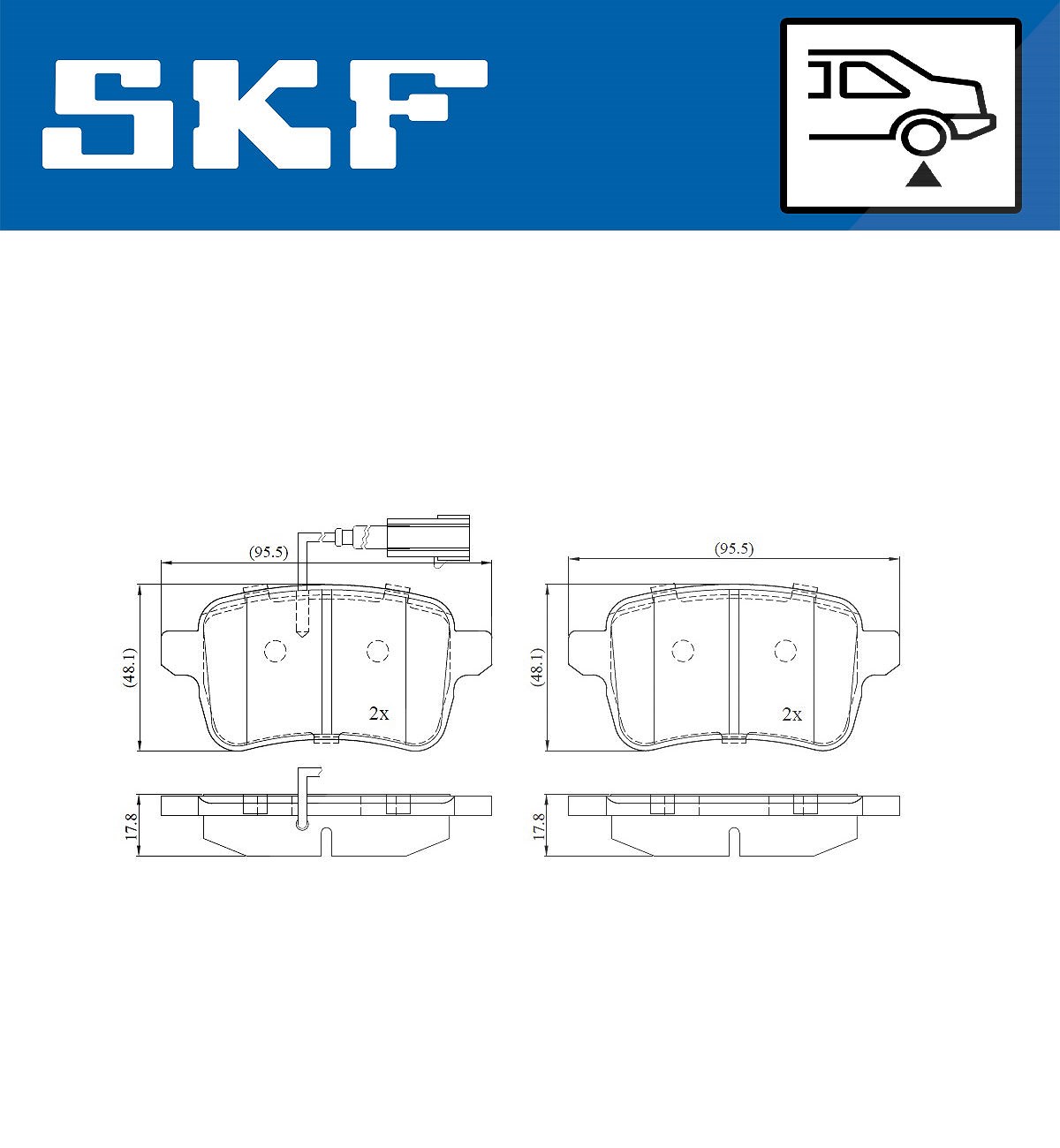 SKF VKBP90274E Bremsbelagsatz für Scheibenbremse Bremsbelagsatz für Alfa romeo - Bild 6