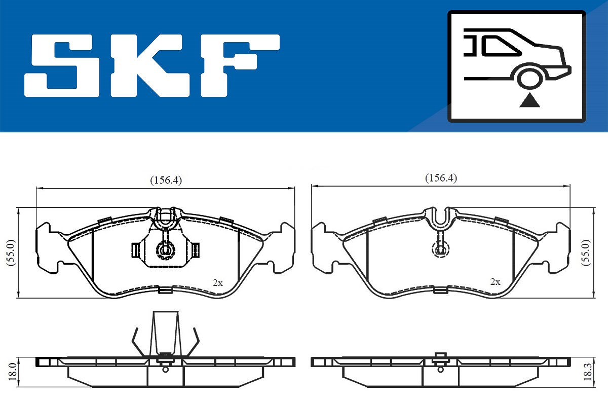 Skf Bremsbelagsatz, Scheibenbremse [Hersteller-Nr. VKBP90362] für Mercedes-Benz, Puch, VW - Bild 6