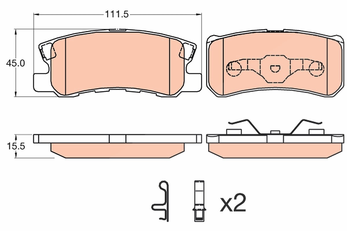 Trw Bremsbelagsatz, Scheibenbremse [Hersteller-Nr. GDB3595] für Mitsubishi