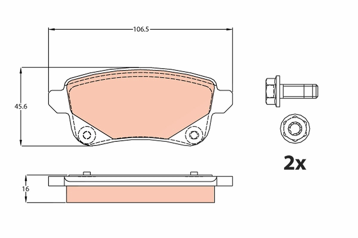 Trw Bremsbeläge hinten (Satz) [Hersteller-Nr. GDB2082] für Renault