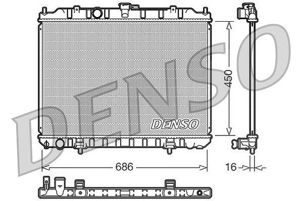 Denso Kühler, Motorkühlung [Hersteller-Nr. DRM46004] für Nissan