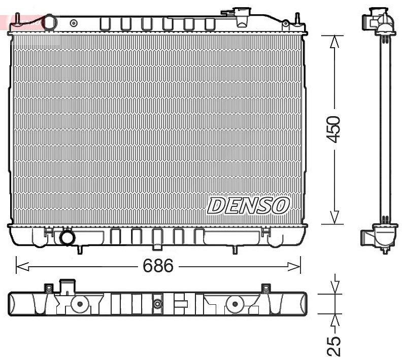 Denso Kühler, Motorkühlung [Hersteller-Nr. DRM46050] für Nissan