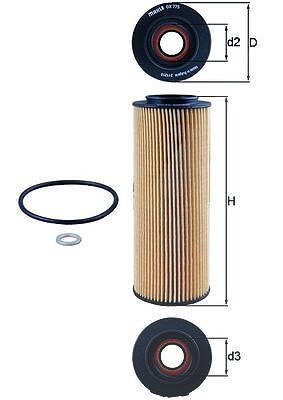 Mahle Ölfilter [Hersteller-Nr. OX775D] für Hyundai, Kia