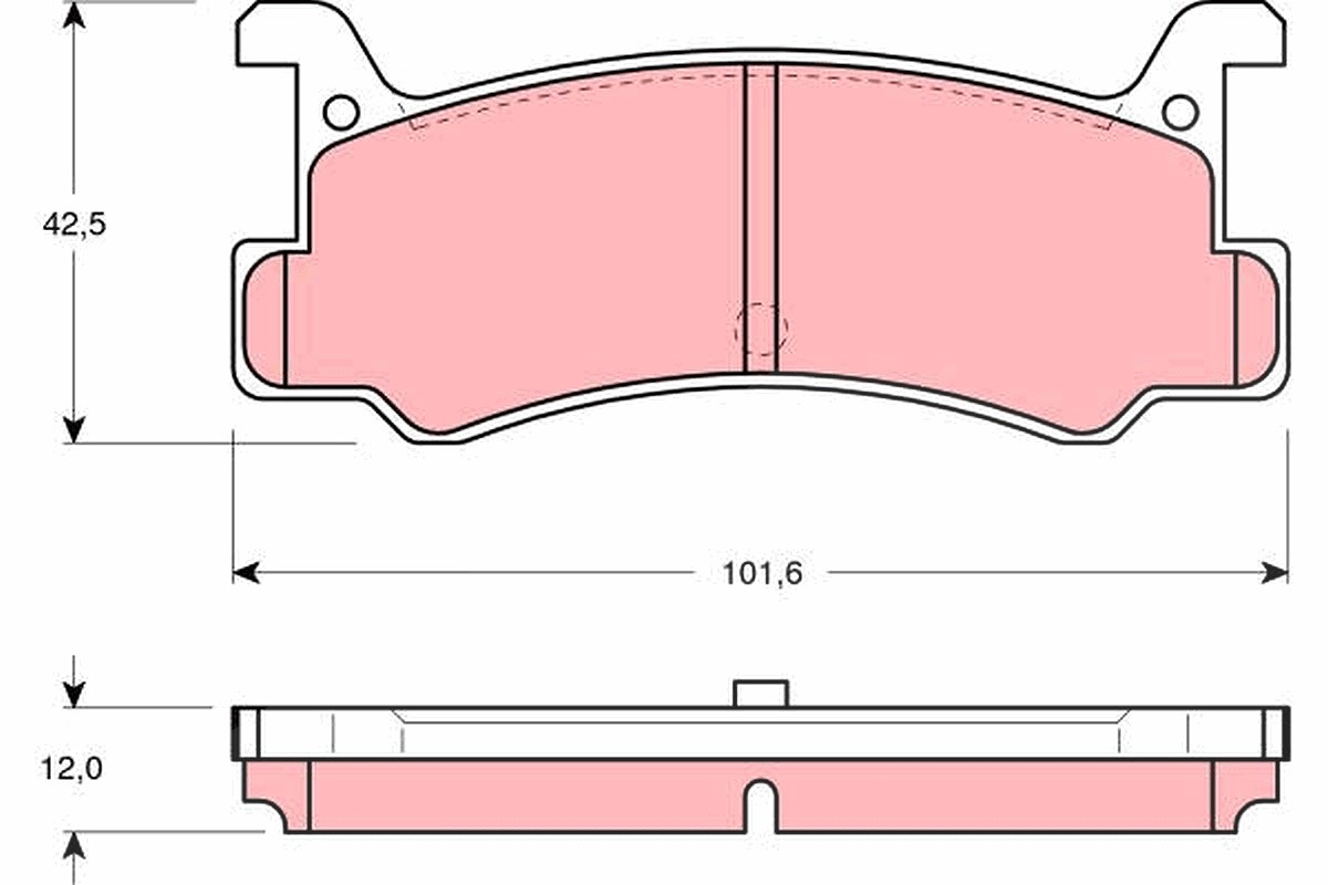 Trw Bremsbelagsatz, Scheibenbremse [Hersteller-Nr. GDB375] für Mazda, Mercury, Daihatsu