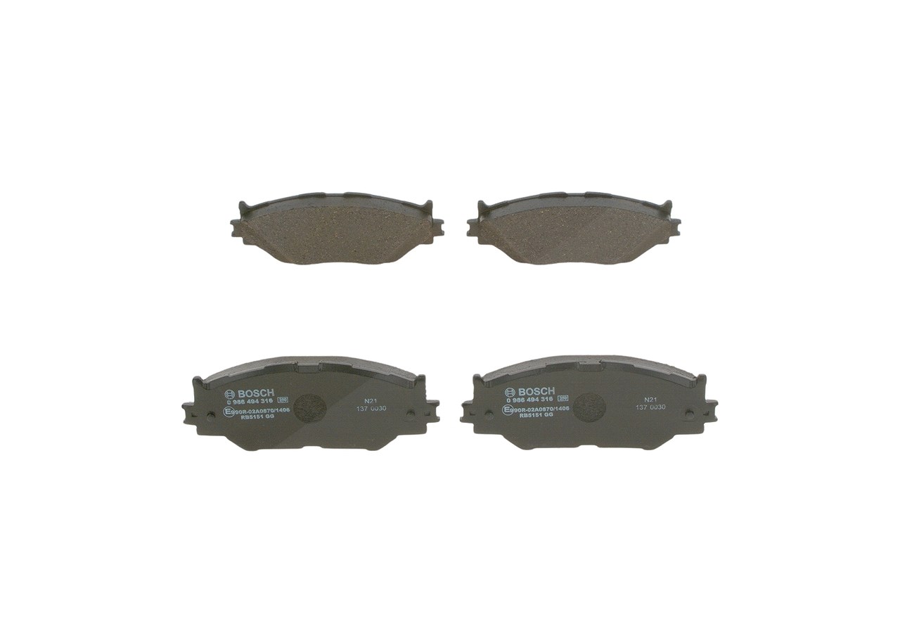 Bosch Bremsbelagsatz, Scheibenbremse [Hersteller-Nr. 0986494316] für Lexus