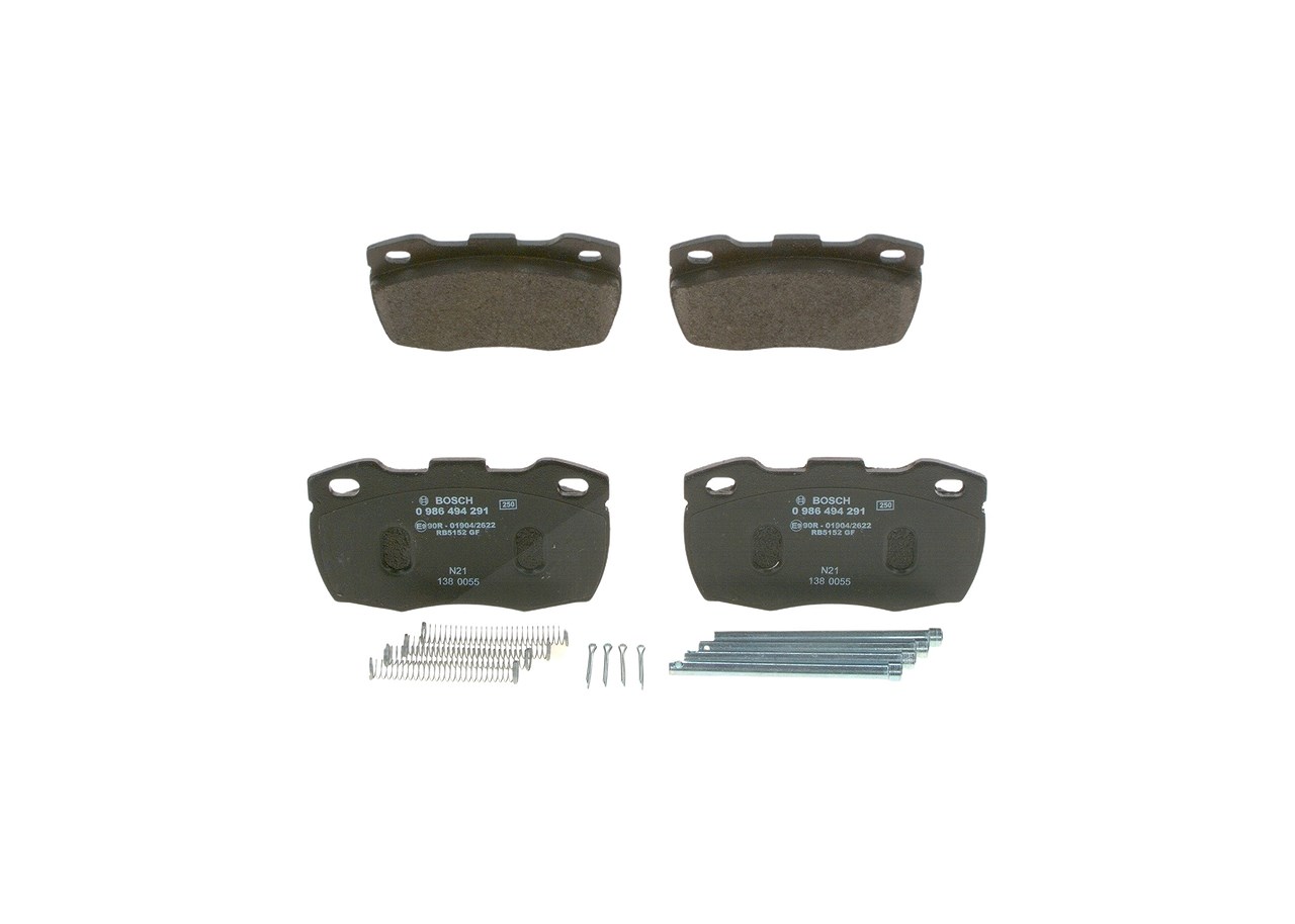 Bosch Bremsbelagsatz, Scheibenbremse [Hersteller-Nr. 0986494291] für Land Rover
