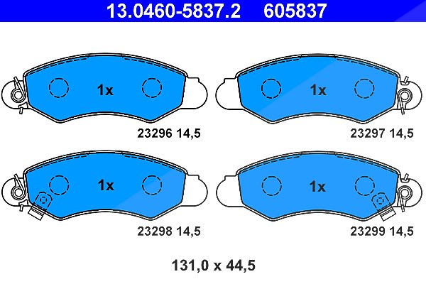 Ate Bremsbelagsatz, Scheibenbremse [Hersteller-Nr. 13.0460-5837.2] für Subaru, Suzuki