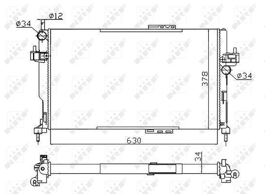 Nrf Kühler, Motorkühlung [Hersteller-Nr. 58282A] für Opel, Vauxhall