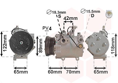 Van Wezel Kompressor, Klimaanlage [Hersteller-Nr. 5200K125] für Fiat, Suzuki