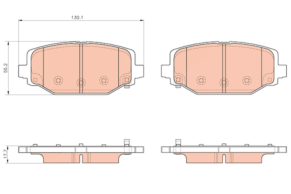 Trw Bremsbeläge hinten (Satz) [Hersteller-Nr. GDB1936] für Chrysler, Fiat, Lancia