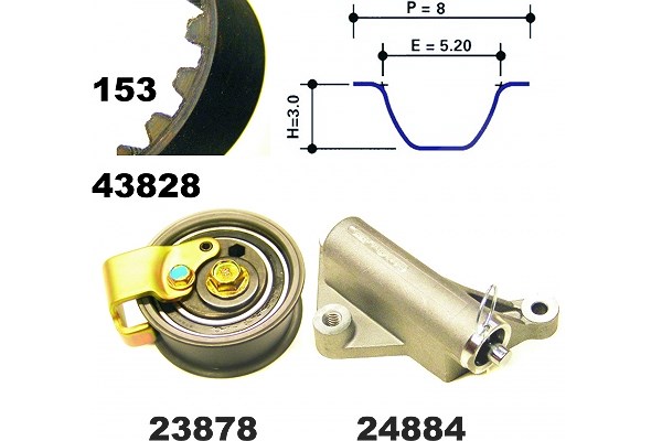 Mapco Zahnriemensatz [Hersteller-Nr. 23827] für Audi, VW