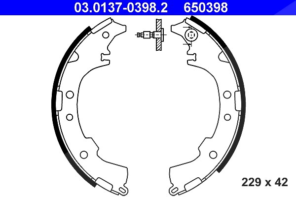 Ate Bremsbackensatz [Hersteller-Nr. 03.0137-0398.2] für Daihatsu, Toyota
