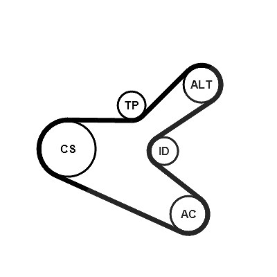 Continental Ctam Keilrippenriemensatz [Hersteller-Nr. 6PK1153K2] für Citroën, Peugeot