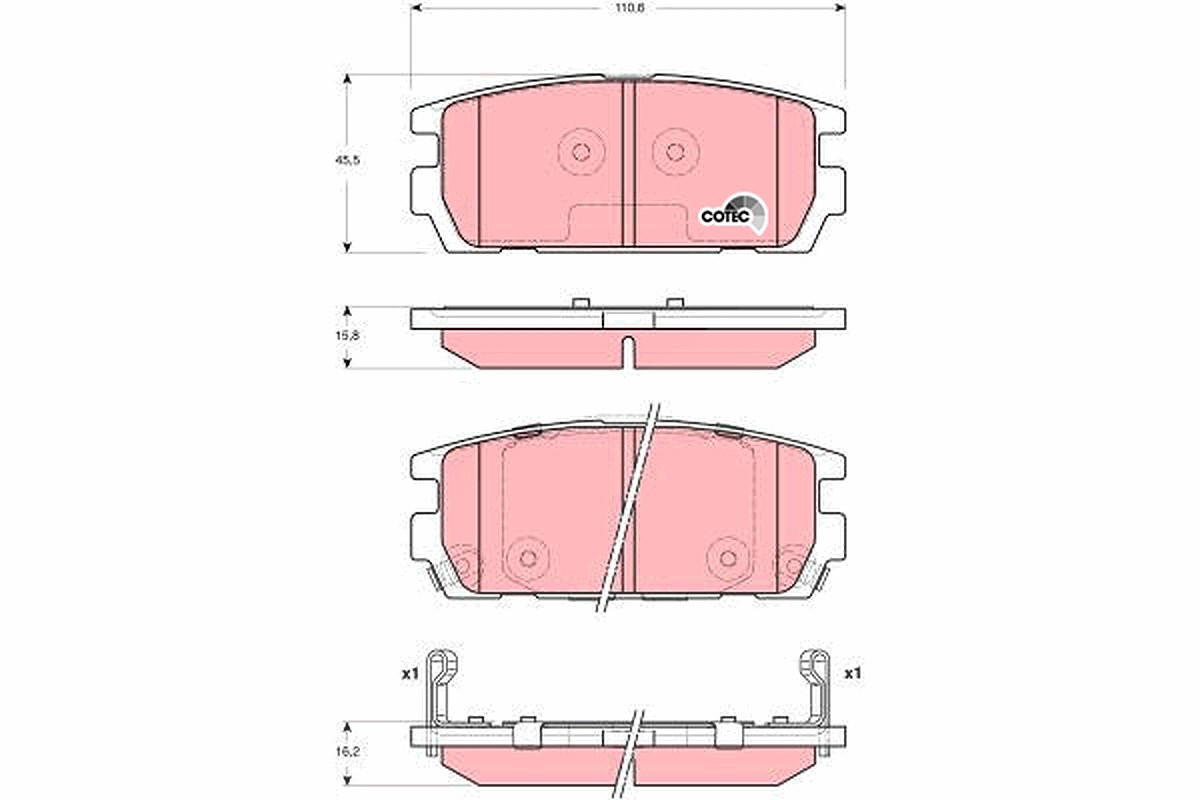 Trw Bremsbeläge hinten (Satz) [Hersteller-Nr. GDB3296] für Hyundai