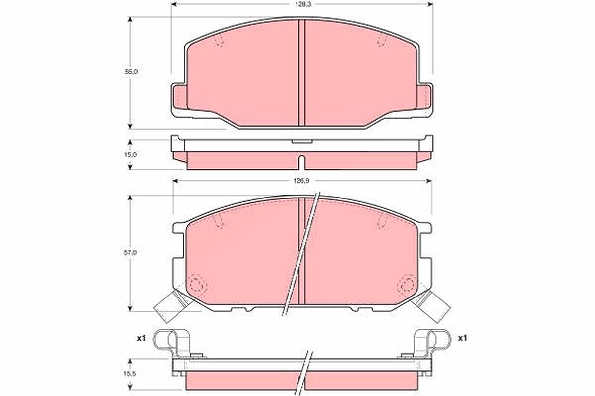 Trw Bremsbelagsatz, Scheibenbremse [Hersteller-Nr. GDB1190] für Toyota