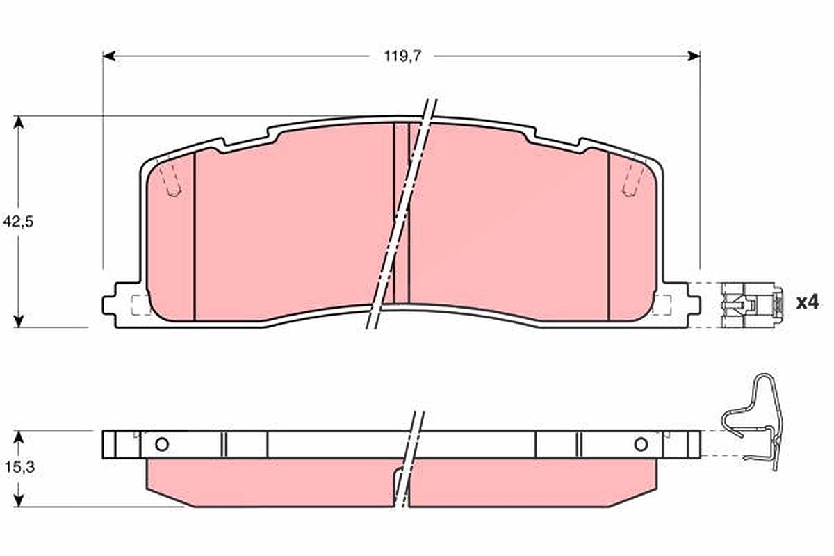Trw Bremsbeläge hinten (Satz) [Hersteller-Nr. GDB1138] für Toyota