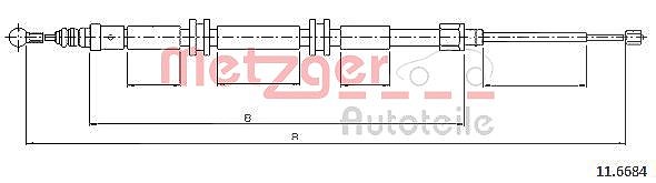 Metzger Autoteile Seilzug, Feststellbremse [Hersteller-Nr. 11.6684] für Renault