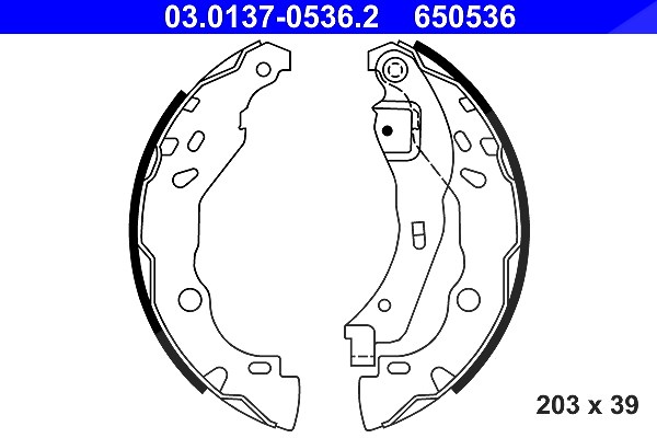 Ate Bremsbackensatz [Hersteller-Nr. 03.0137-0536.2] für Nissan