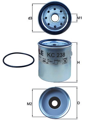 Mahle Kraftstofffilter [Hersteller-Nr. KC238D] für Dodge, Jeep, Chrysler