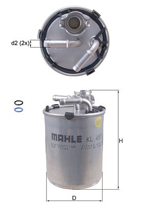 Mahle Kraftstofffilter [Hersteller-Nr. KL497D] für VW, Skoda, Seat