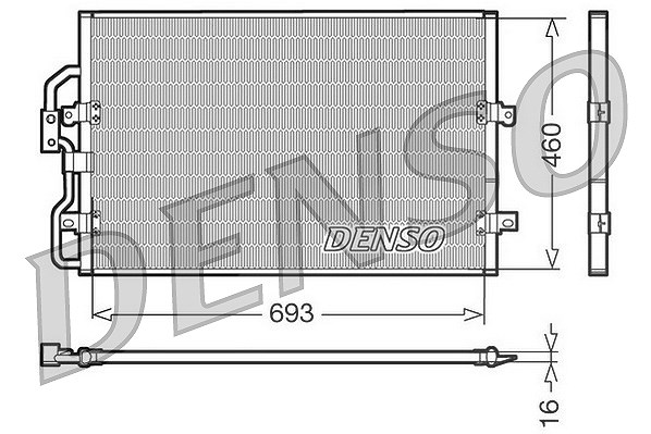 Denso Kondensator, Klimaanlage [Hersteller-Nr. DCN07040] für Lancia, Citroën, Peugeot, Fiat