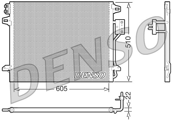 Denso Kondensator, Klimaanlage [Hersteller-Nr. DCN06006] für Lancia, Dodge, Chrysler