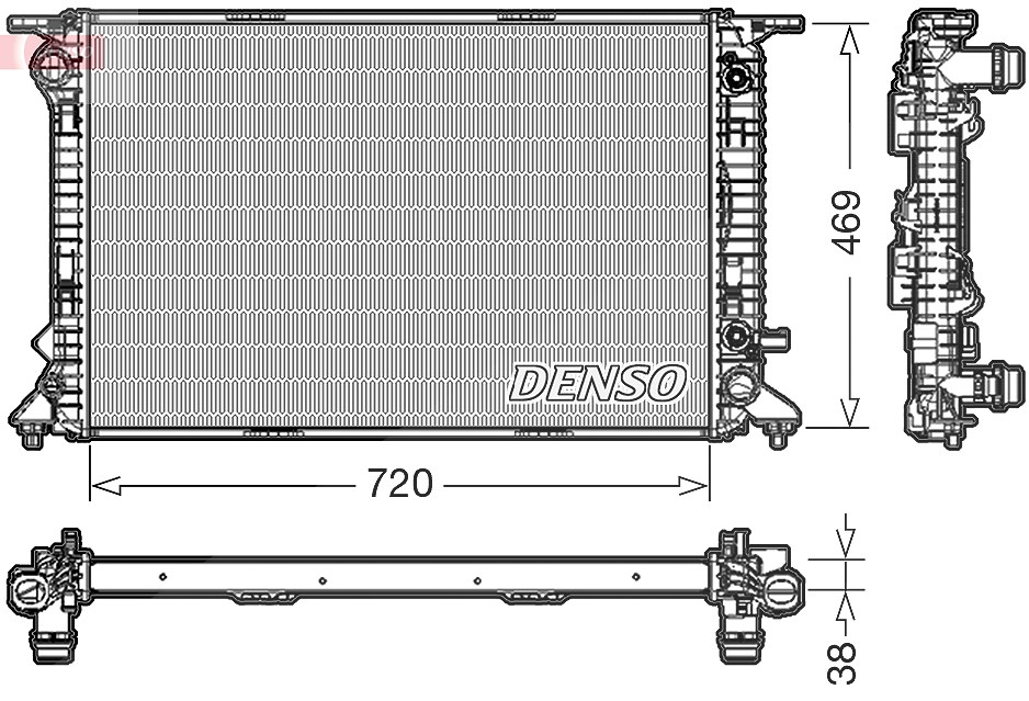 Denso Kühler, Motorkühlung [Hersteller-Nr. DRM02023] für Audi, Porsche
