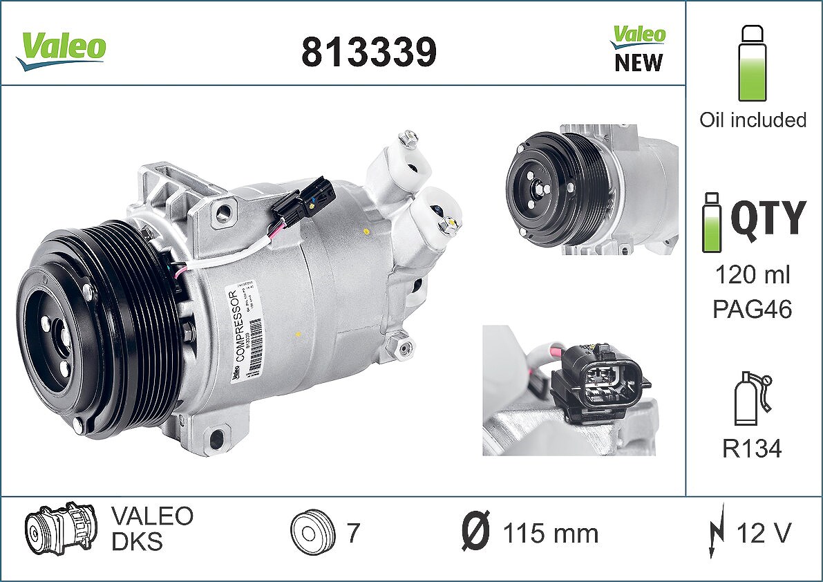 Valeo Kompressor, Klimaanlage [Hersteller-Nr. 813339] für Renault