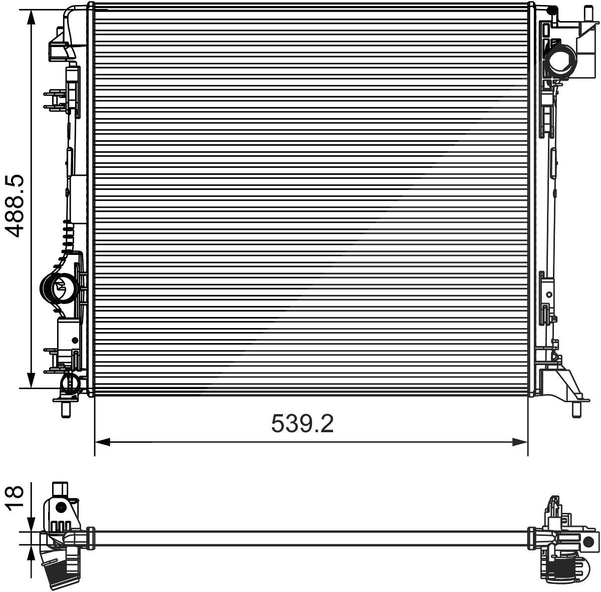 Valeo Kühler, Motorkühlung [Hersteller-Nr. 735625] für Nissan, Renault