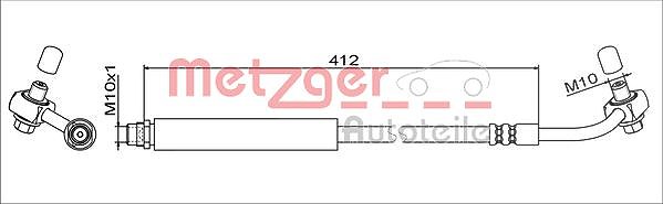 Metzger Autoteile Bremsschlauch [Hersteller-Nr. 4111348] für Chevrolet, Vauxhall, Opel