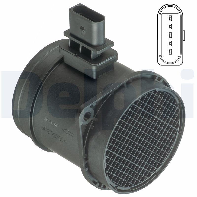 Delphi Luftmassenmesser [Hersteller-Nr. AF10408-12B1] für VW, Audi, Skoda