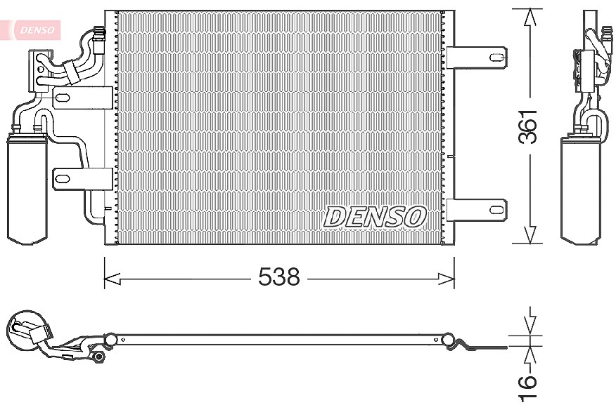 Denso Kondensator, Klimaanlage [Hersteller-Nr. DCN20025] für Vauxhall, Opel