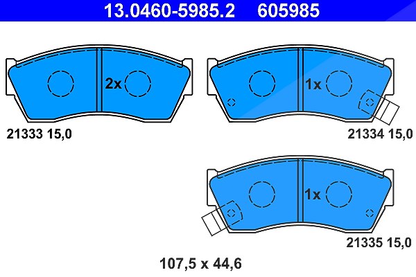 Ate Bremsbelagsatz, Scheibenbremse [Hersteller-Nr. 13.0460-5985.2] für Subaru, Suzuki