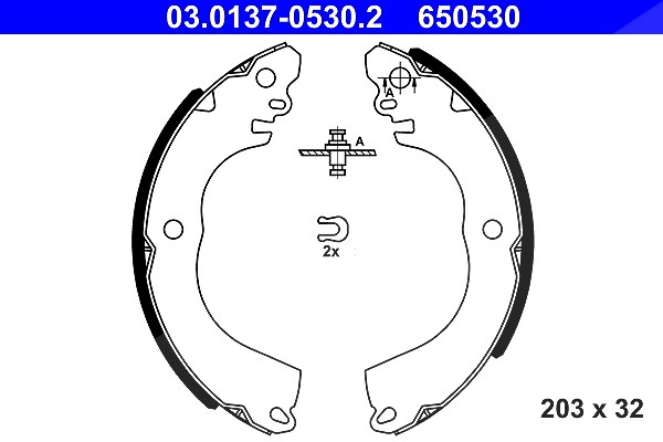 Ate Bremsbackensatz [Hersteller-Nr. 03.0137-0530.2] für Mitsubishi