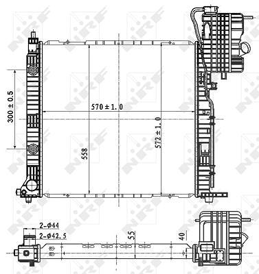 Nrf Kühler, Motorkühlung [Hersteller-Nr. 53177] für Mercedes-Benz