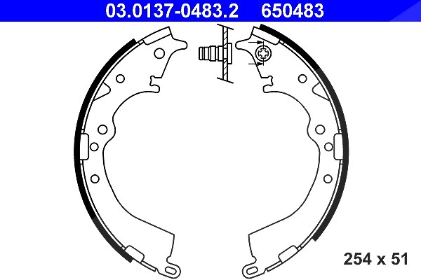Ate Bremsbackensatz [Hersteller-Nr. 03.0137-0483.2] für Toyota